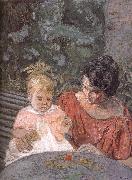 Edouard Vuillard Di tested pu lady and her son oil on canvas